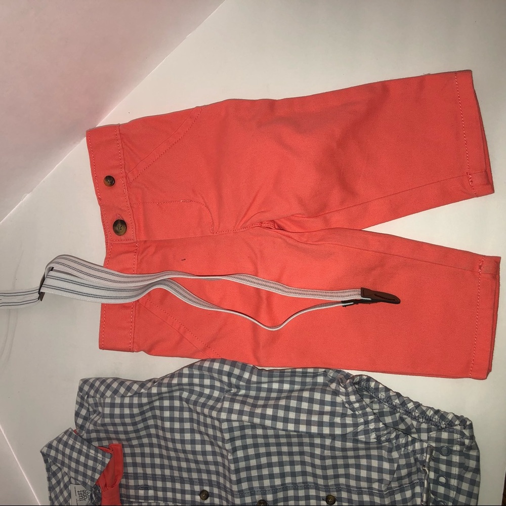 Boy’s size 6M, just one you Made by Carter’s, onesie w/ pants, tie & suspenders - Picture 2 of 10